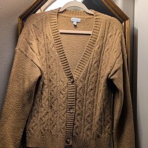 Olivia And Sky Cable Knit Cardigan - Brown